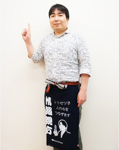 似顔絵入り前掛けで講演会！