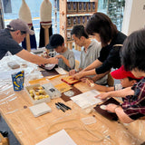 新宿御苑店 前掛け生地アイテムへのステンシル体験ワークショップ