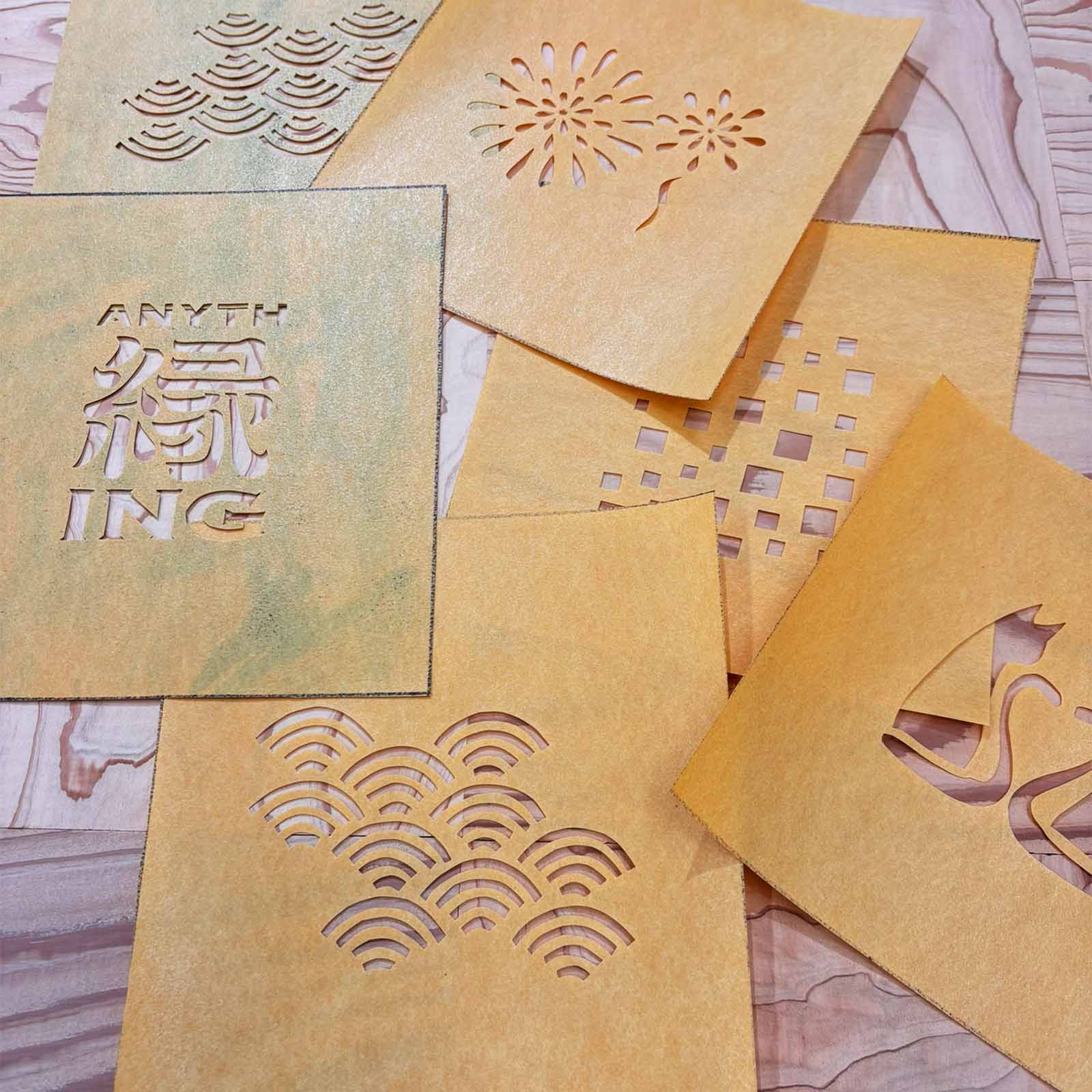 新宿御苑店 前掛け生地アイテムへのステンシル体験ワークショップ