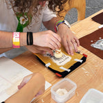 新宿御苑店 前掛け生地アイテムへのステンシル体験ワークショップ