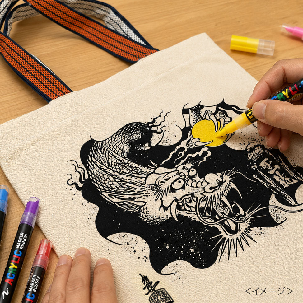 エニシング×襖絵アーティスト木全靖陛　ライブペイント＆トートバッグ色付けワークショップ